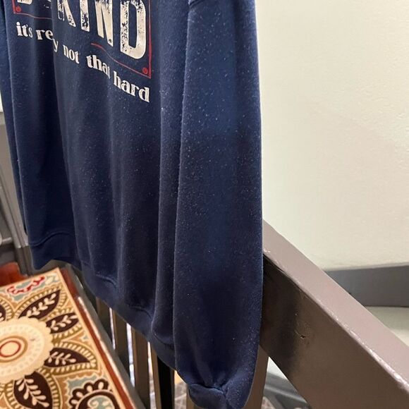 EUC Navy Blue 'Be Kind' Sweatshirt Small #316 - Picture 5 of 7
